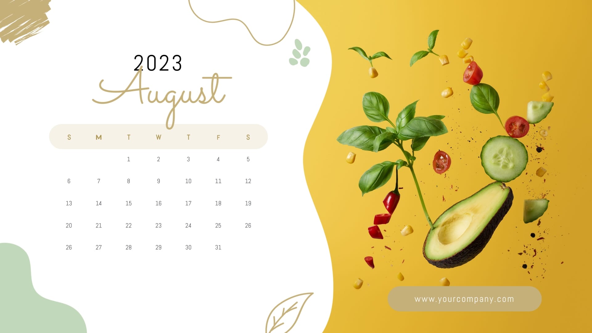Organic Food Company Calendar Template - Slide 8 Organic Food Company Calendar Template - Slide 8