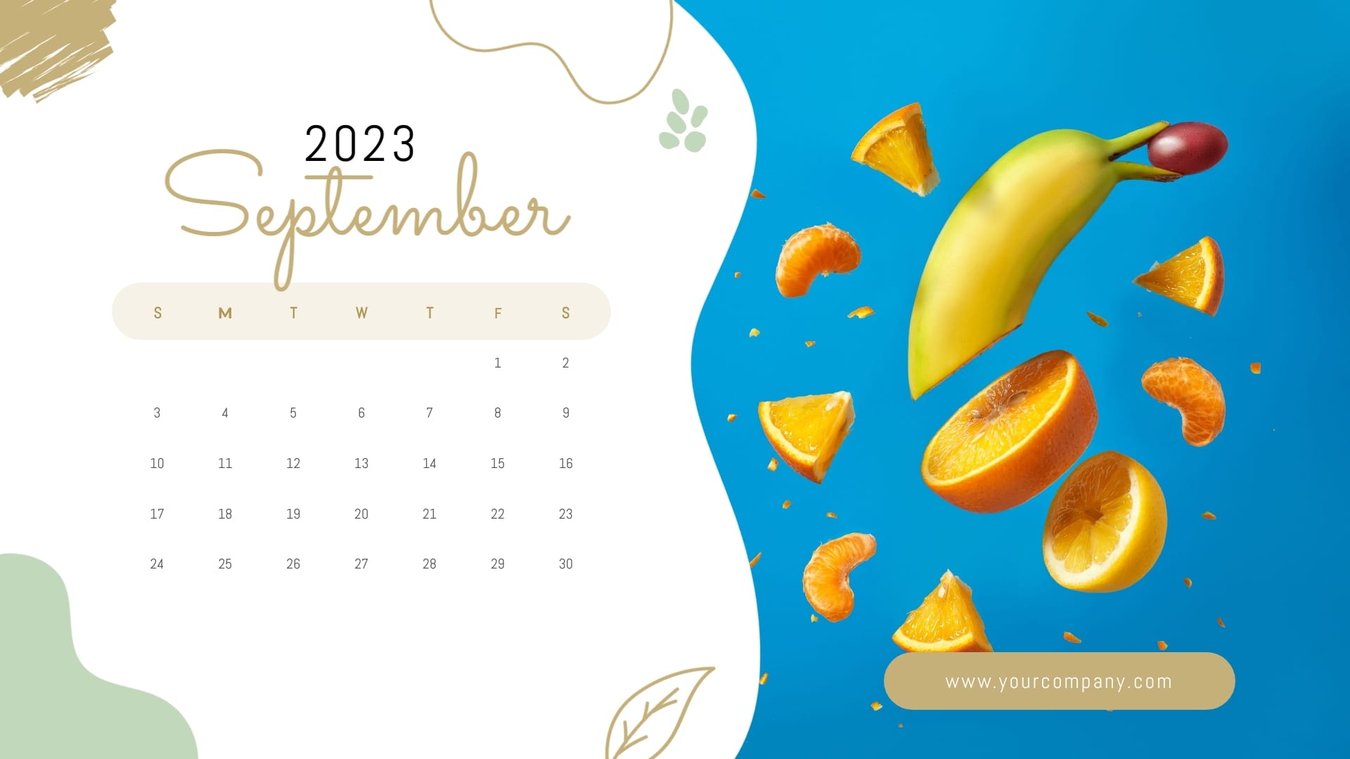 Organic Food Company Calendar Template - Slide 9 Organic Food Company Calendar Template - Slide 9