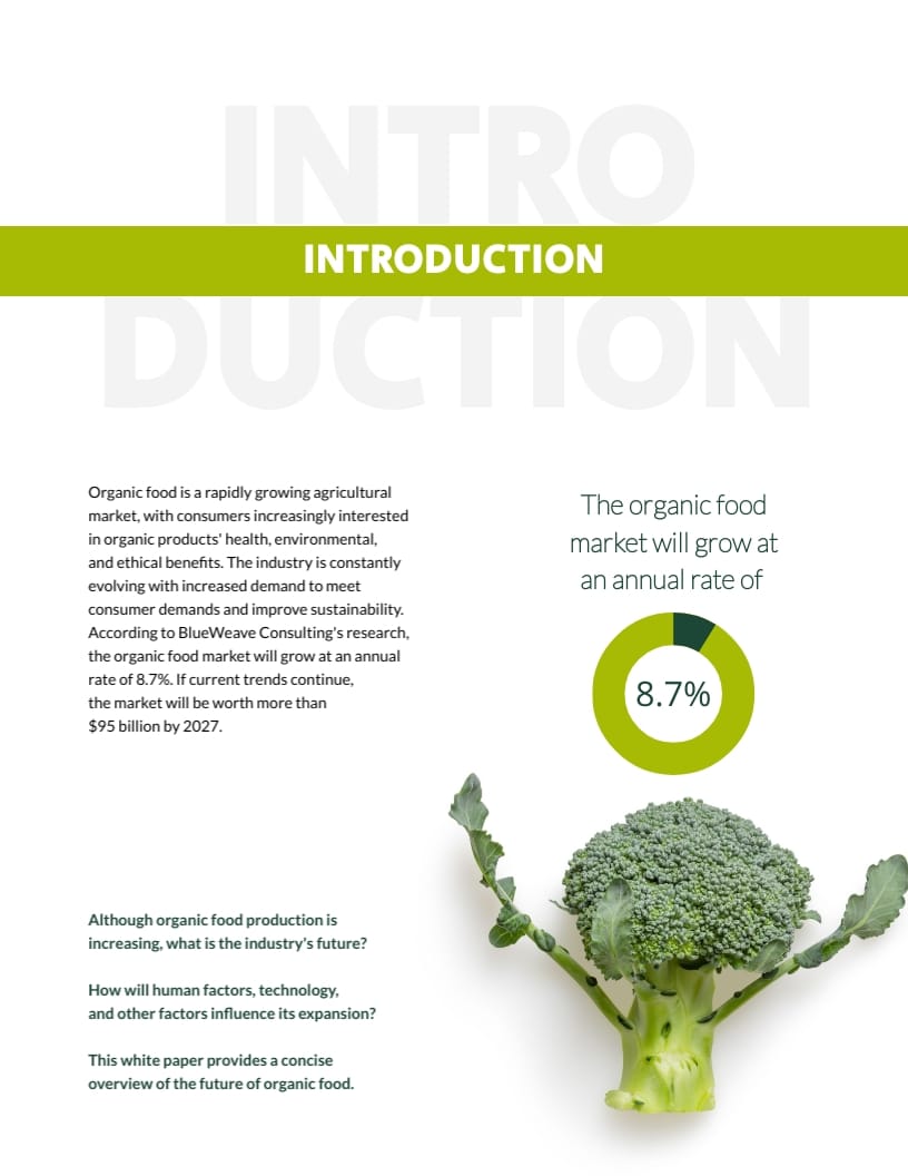Organic Food Whitepaper Template - Slide 3 Organic Food Whitepaper Template - Slide 3