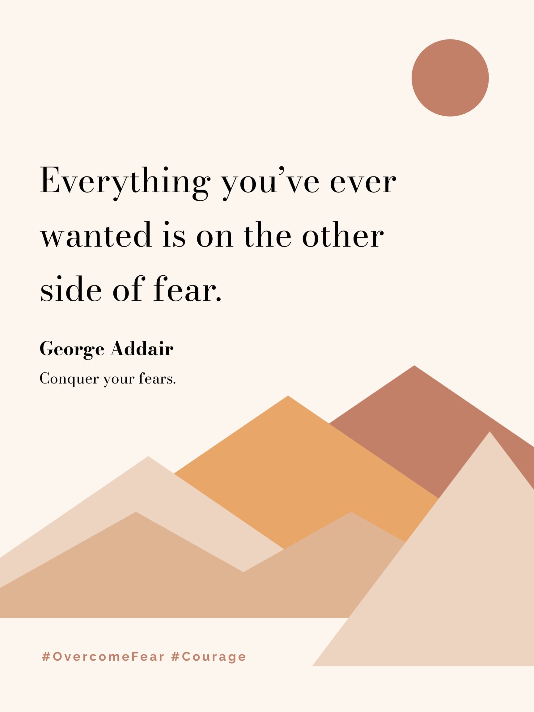 Overcoming Fear Inspirational Quote Poster Template