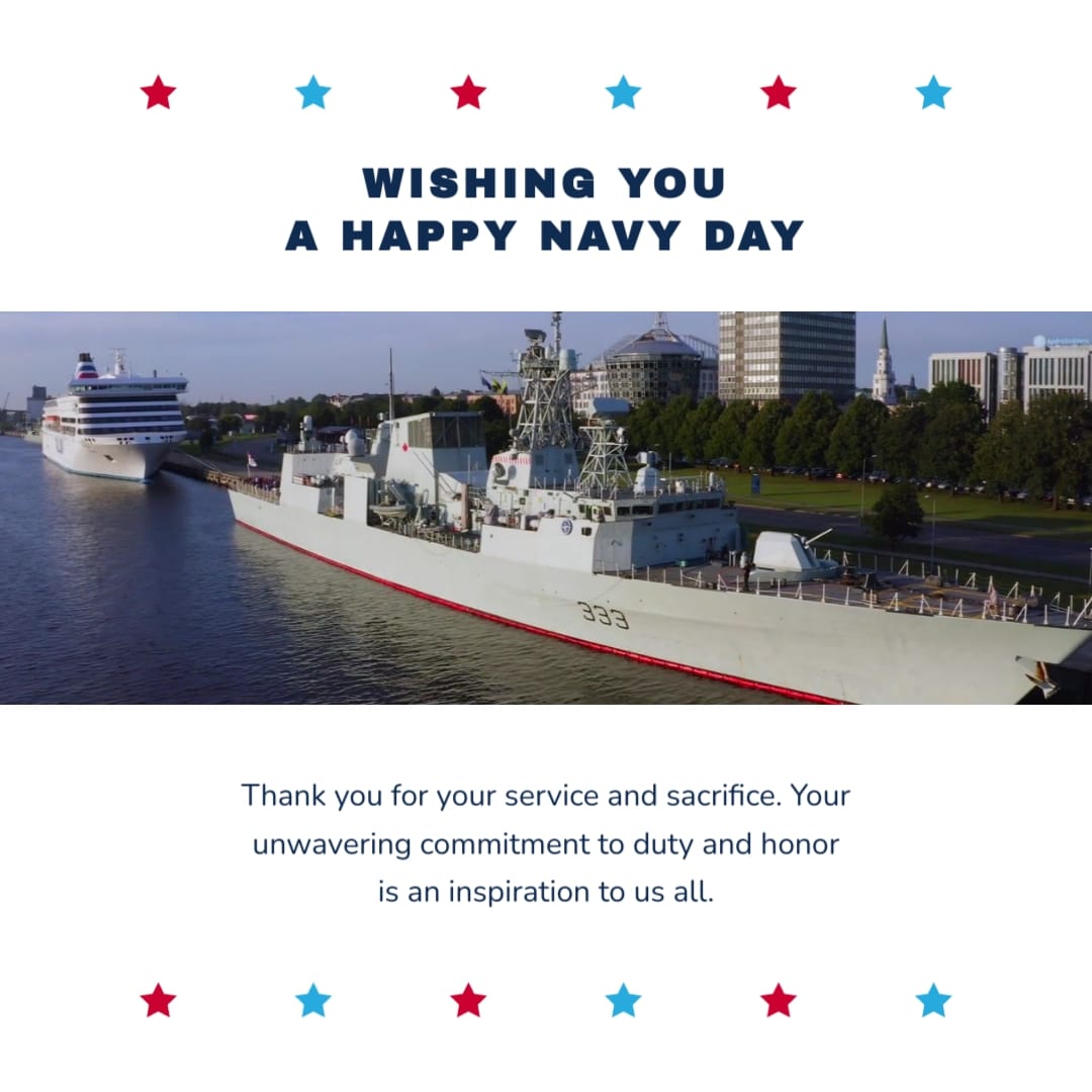 PR Navy Day Greeting Card Square Template
