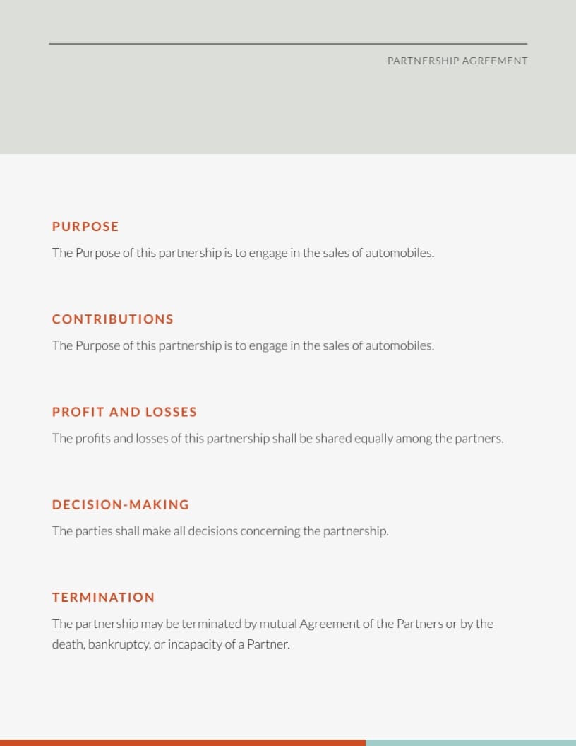 Partnership Agreement Template - Slide 2 Partnership Agreement Template - Slide 2