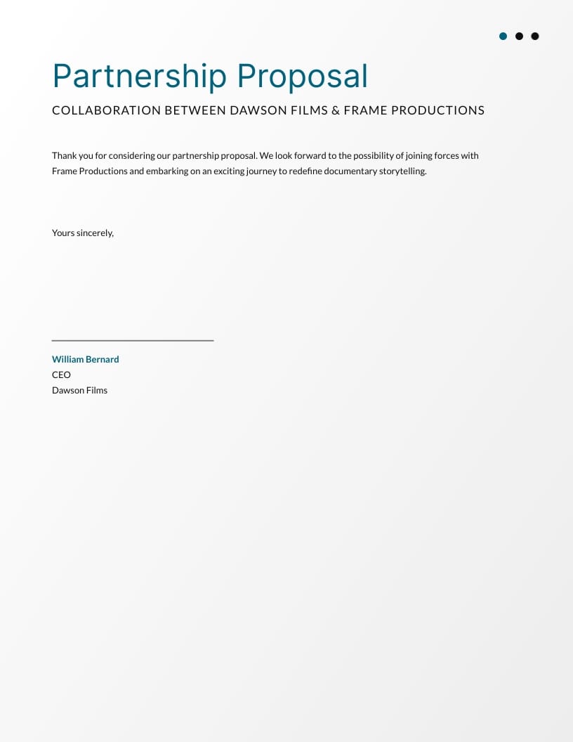 Partnership Proposal Letter Template - Slide 3 Partnership Proposal Letter Template - Slide 3