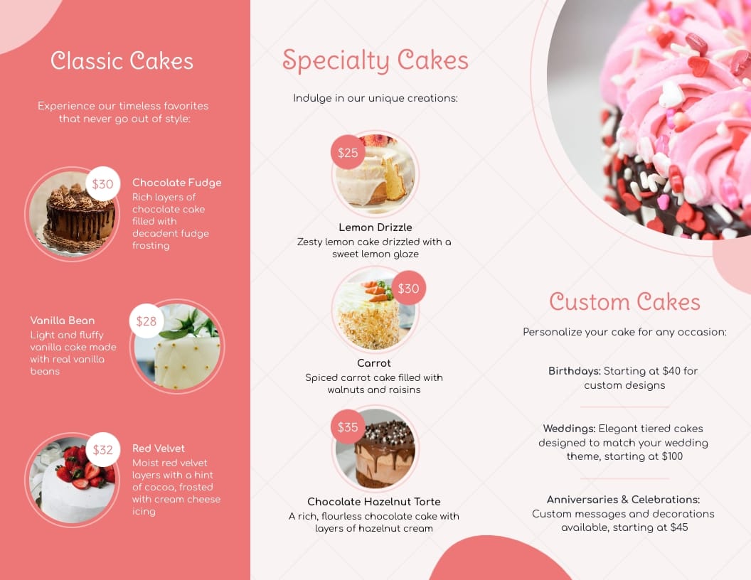 Pastry Brochure Template - Slide 2 Pastry Brochure Template - Slide 2