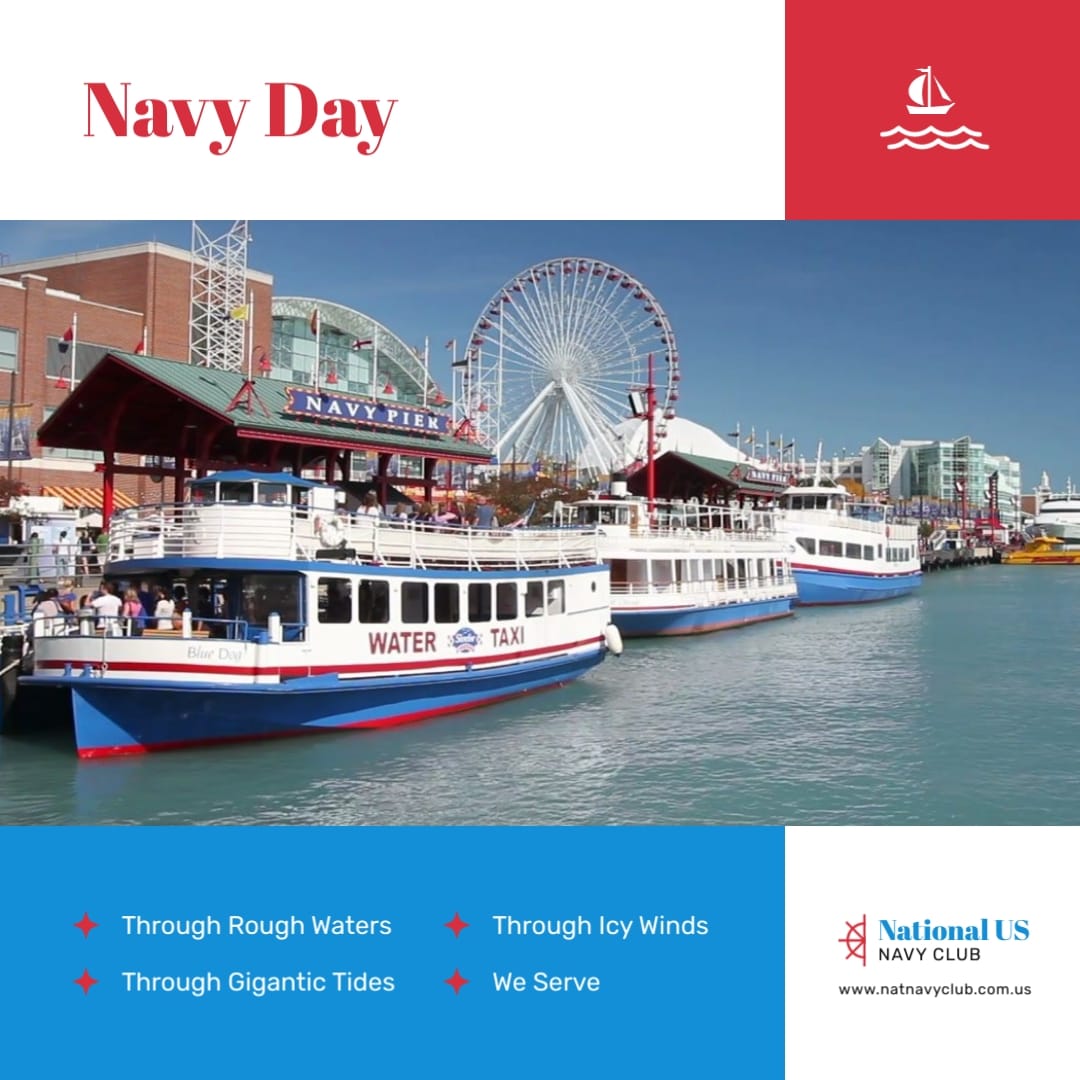 Patriotic Navy Day Greeting Card Square Template