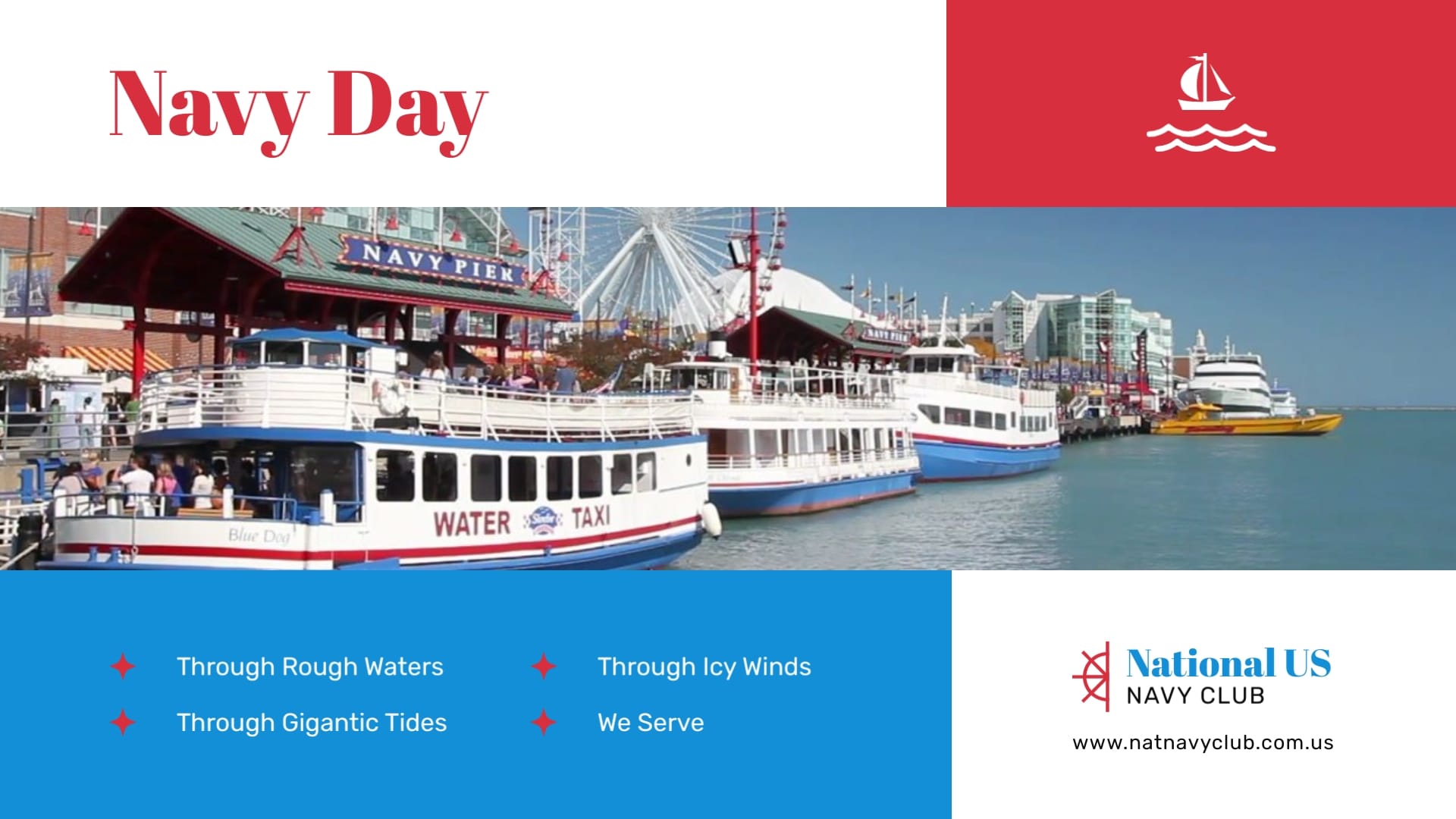 Patriotic Navy Day Greeting Card Template