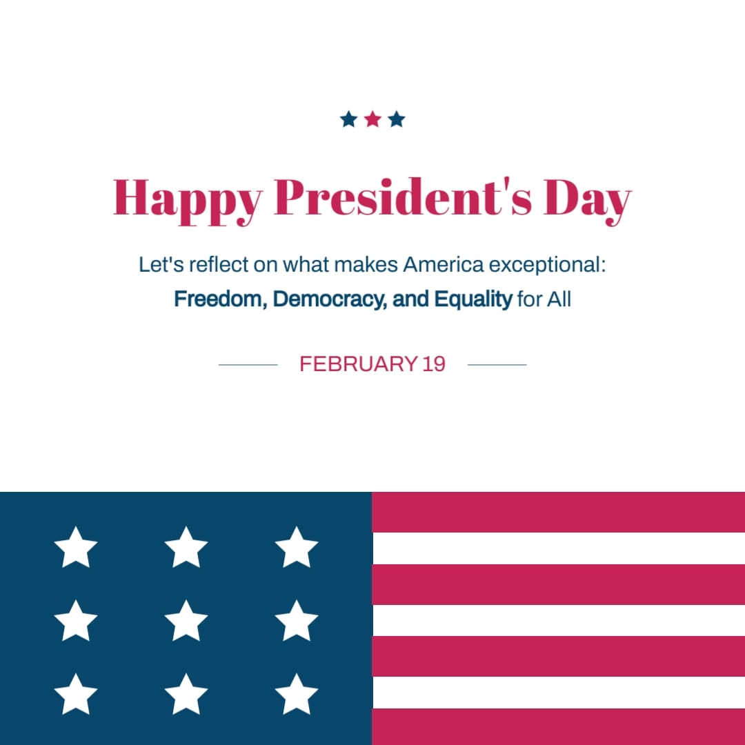 Patriotic Presidents Day Greeting Card Square Template