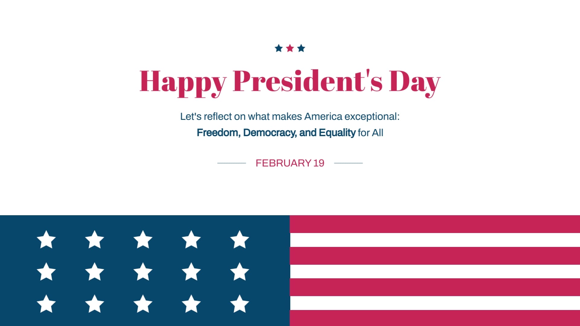 Patriotic Presidents Day Greeting Card Template