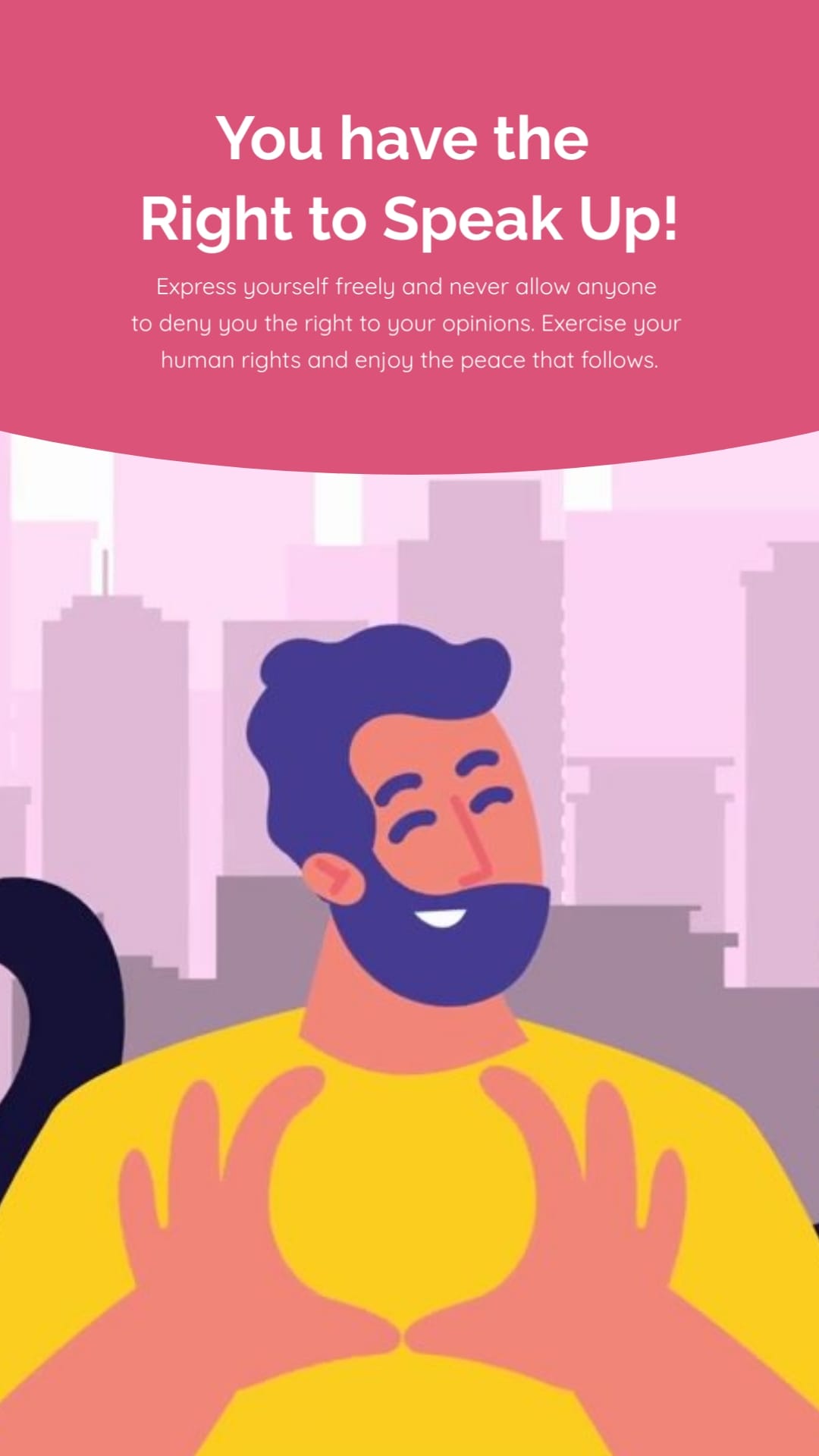 Peaceful Speech Human Rights Greeting Card Vertical Template