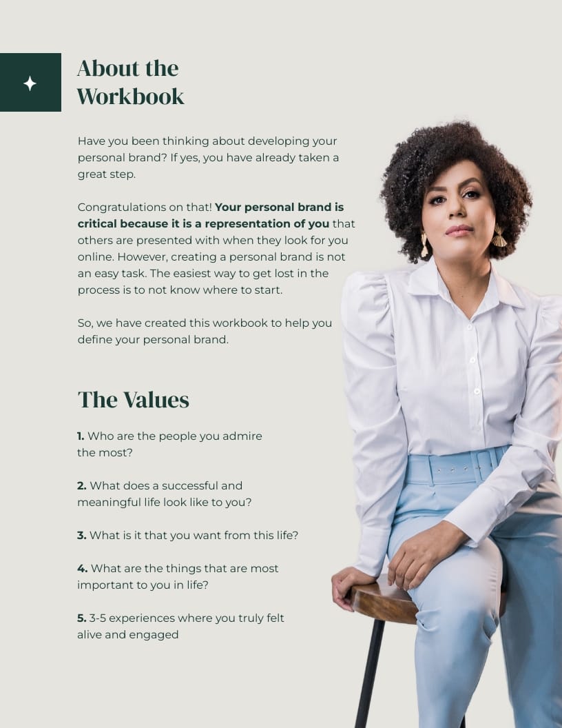 Personal Branding Workbook Template - Slide 2 Personal Branding Workbook Template - Slide 2