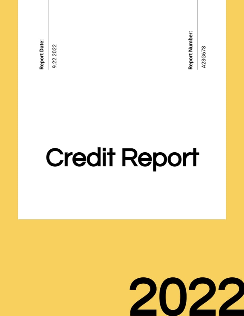 Personal Credit Report Template