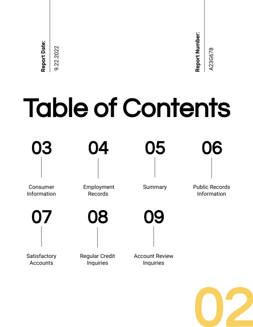 Personal Credit Report Template - Slide 2 Personal Credit Report Template - Slide 2