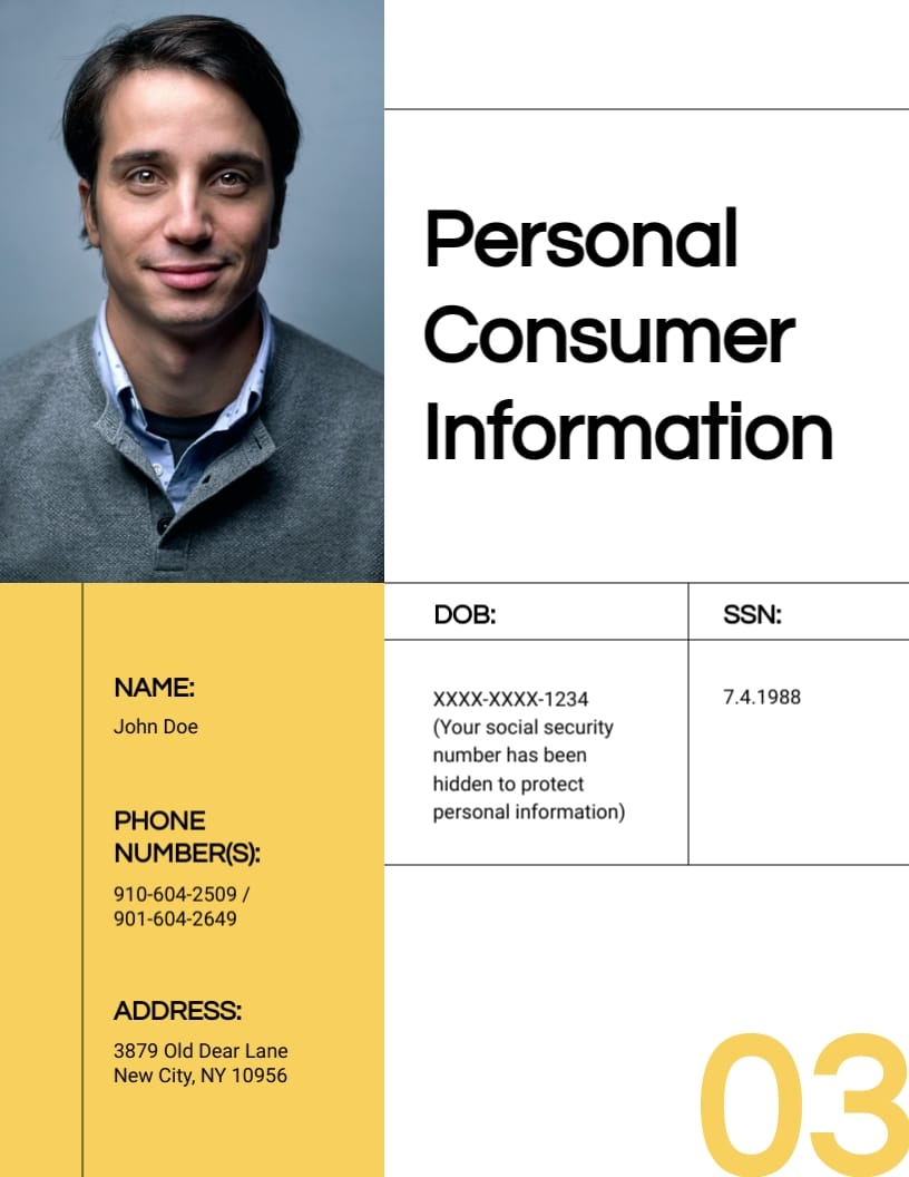 Personal Credit Report Template - Slide 3 Personal Credit Report Template - Slide 3