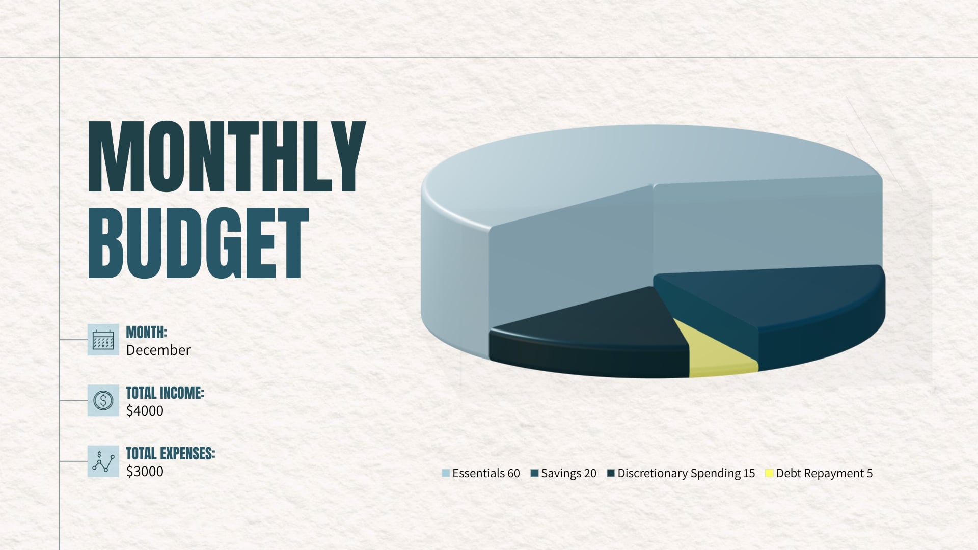 Personal Finance Pie Chart Template