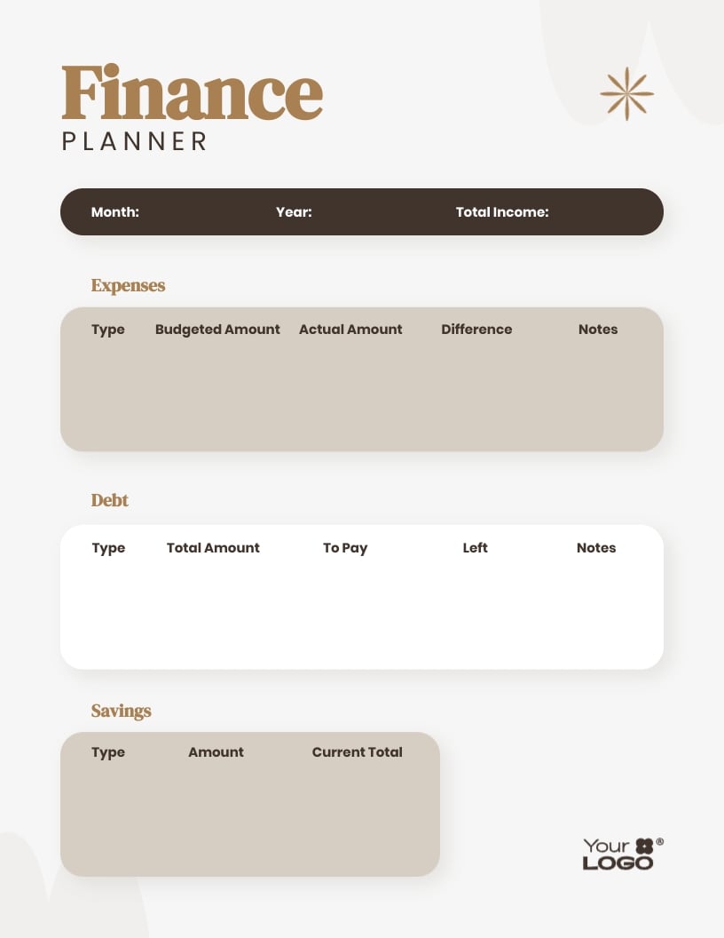Personal Finance Planner Template