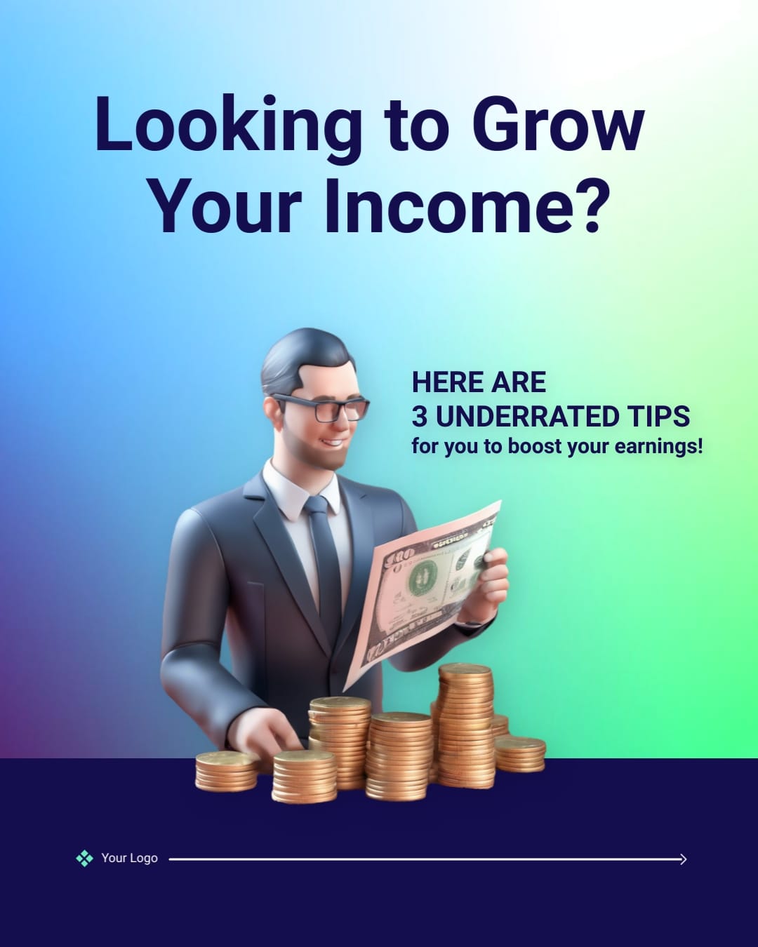 Personal Finance Twitter X Carousel Post Vertical Template