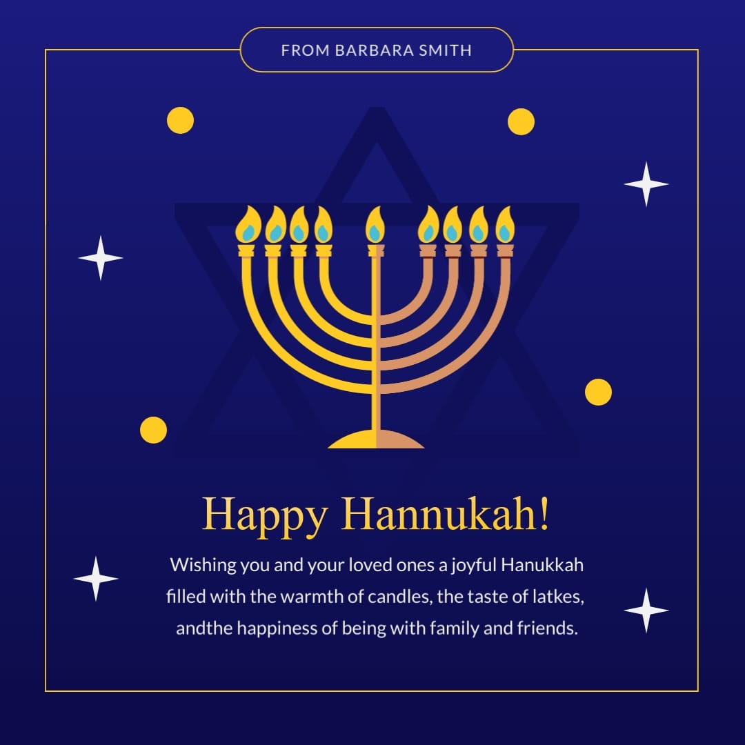 Animated Personal Hanukkah Greeting Card Square Template