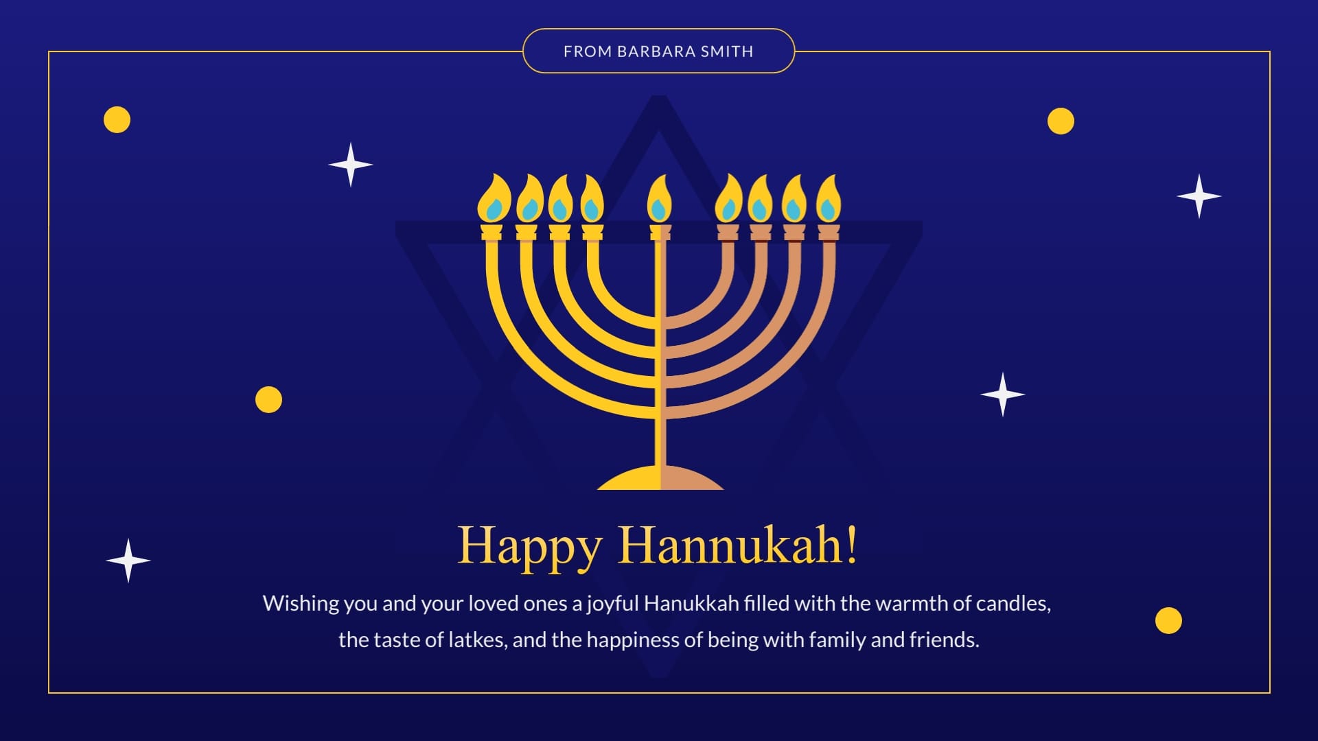 Animated Personal Hanukkah Greeting Card Template