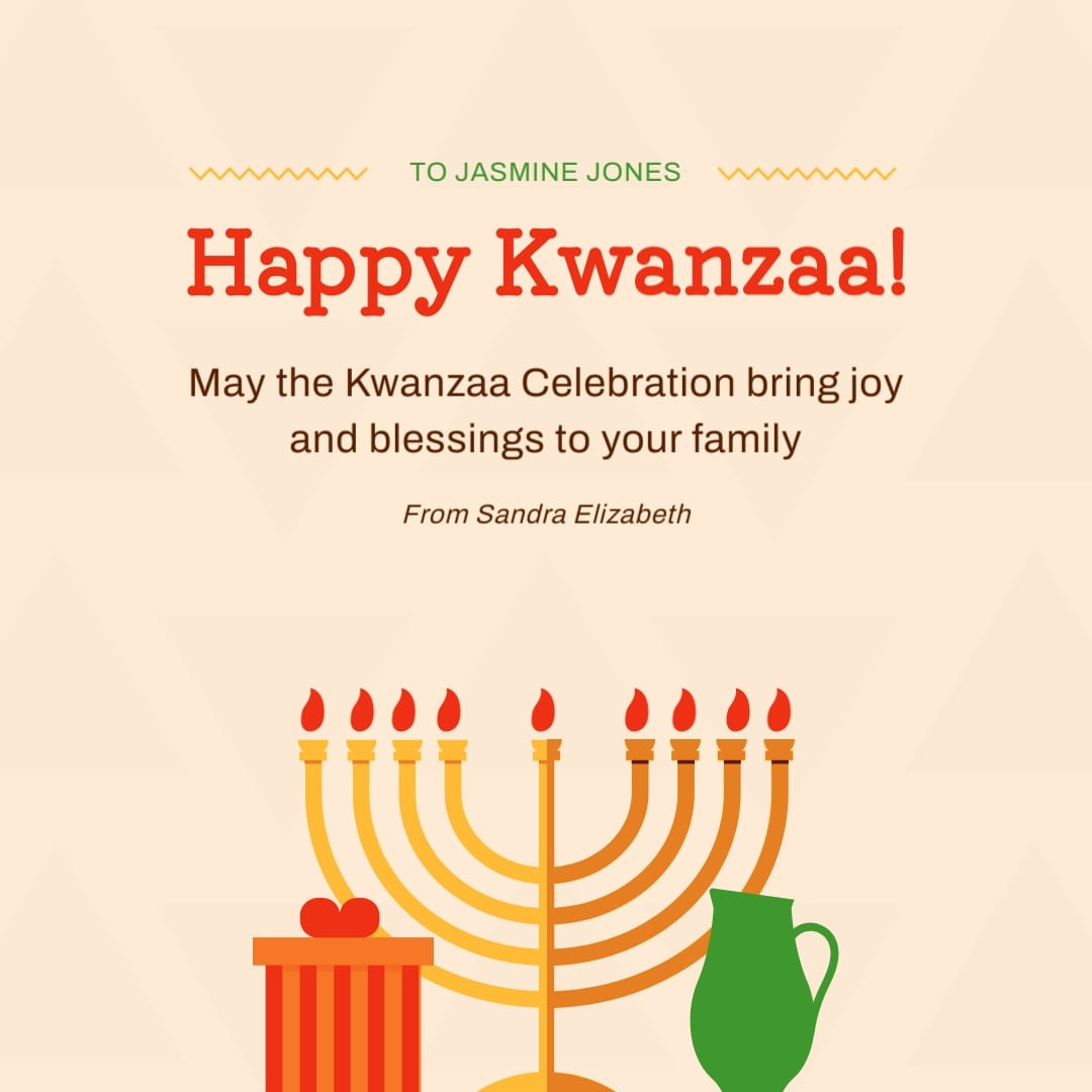 Personal Kwanzaa Greeting Card Square Template