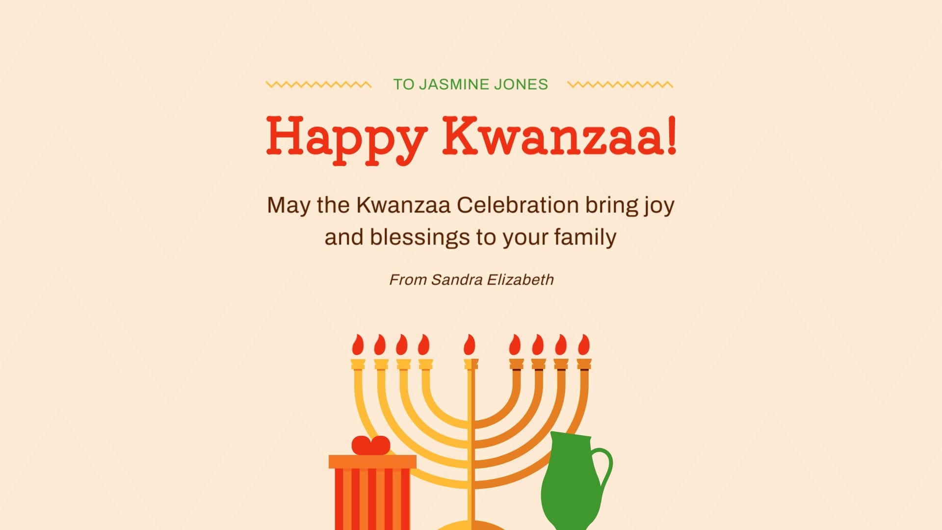 Personal Kwanzaa Greeting Card Template