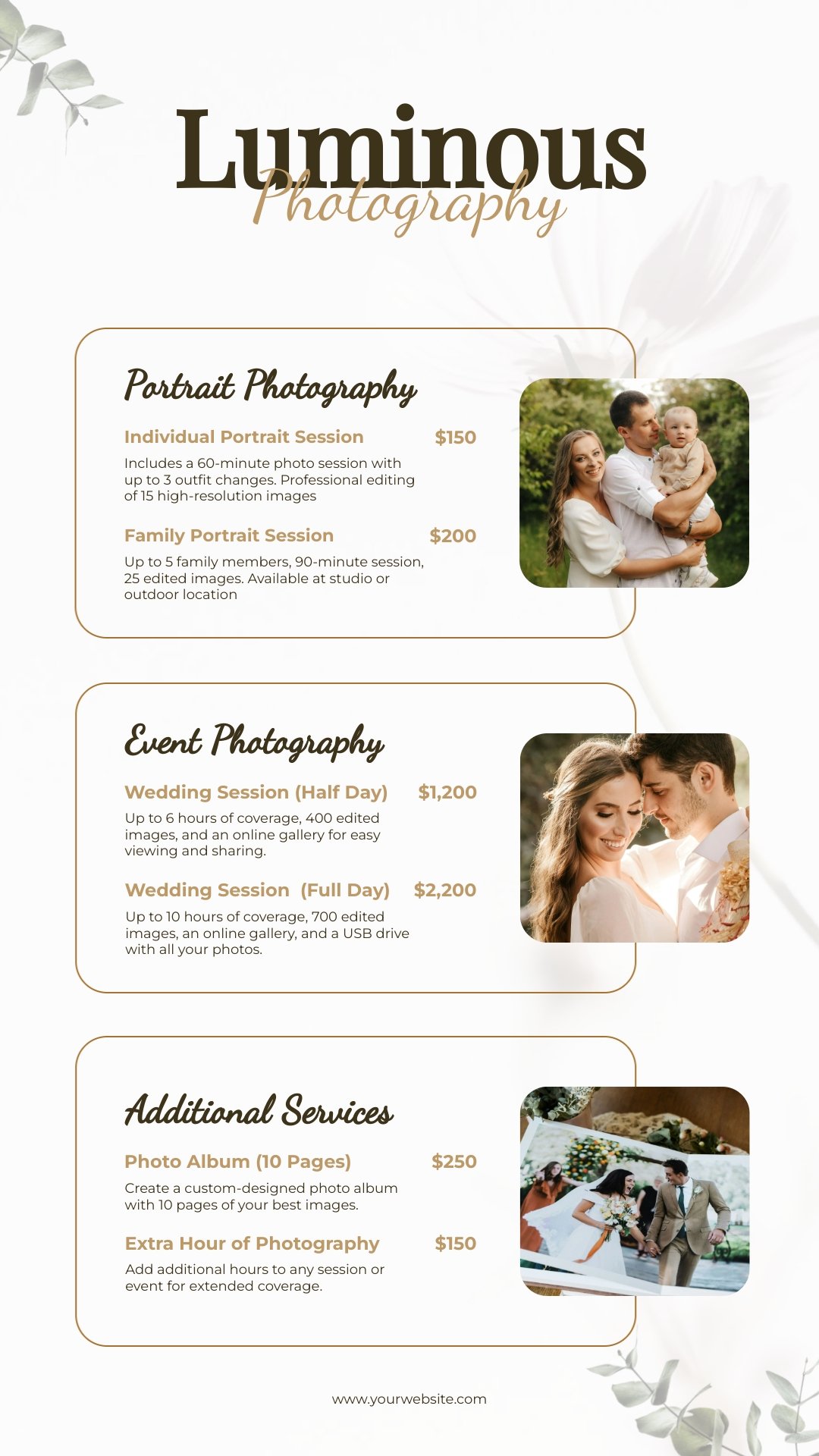 Photography Price List Template