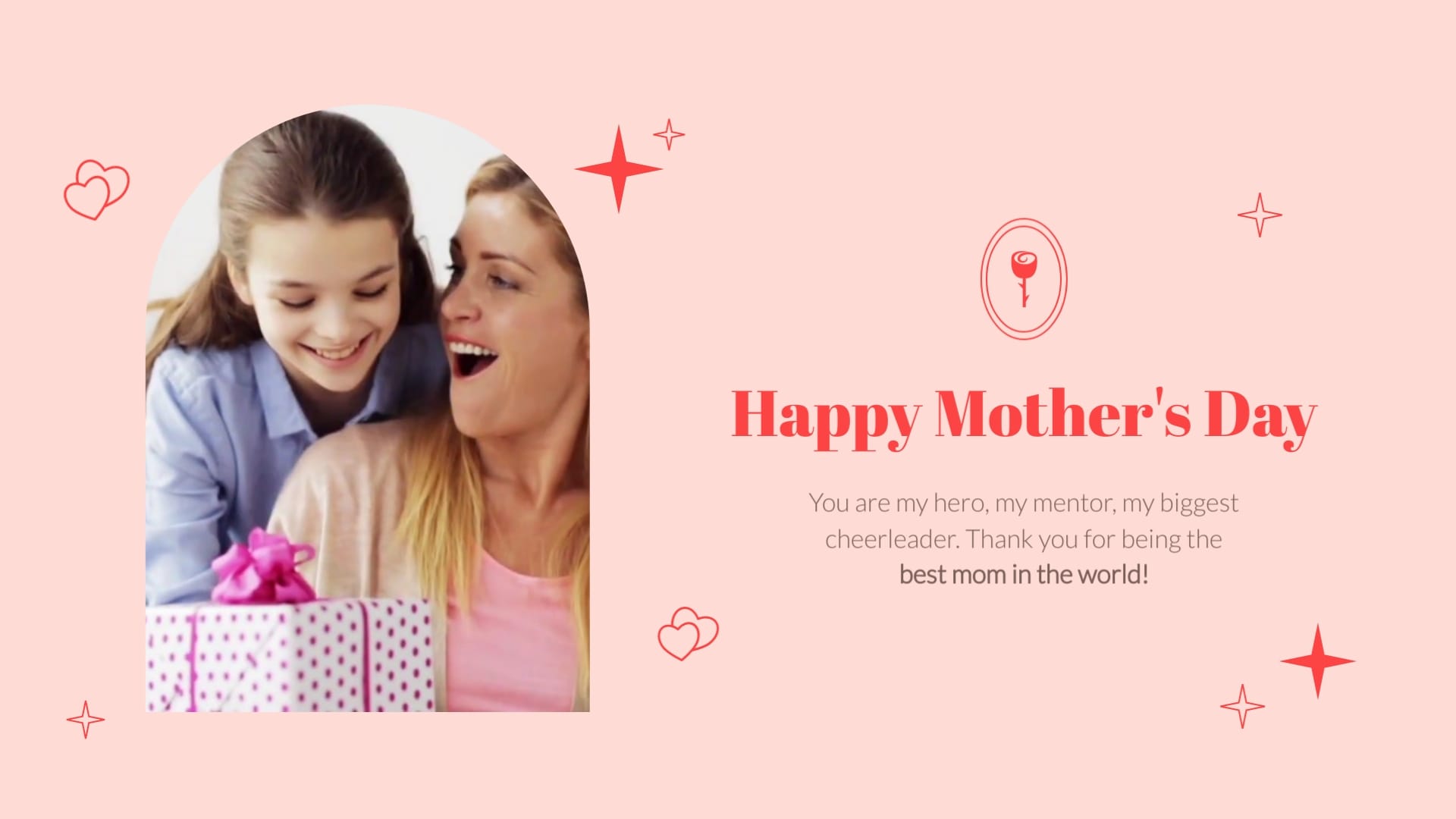 Pink Mothers Day Greeting Card Template