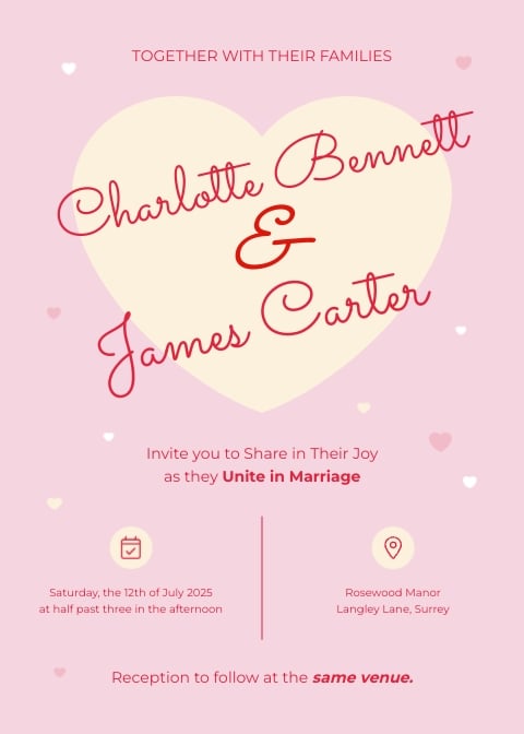 Pink Wedding Invitation Template Pink Wedding Invitation Template