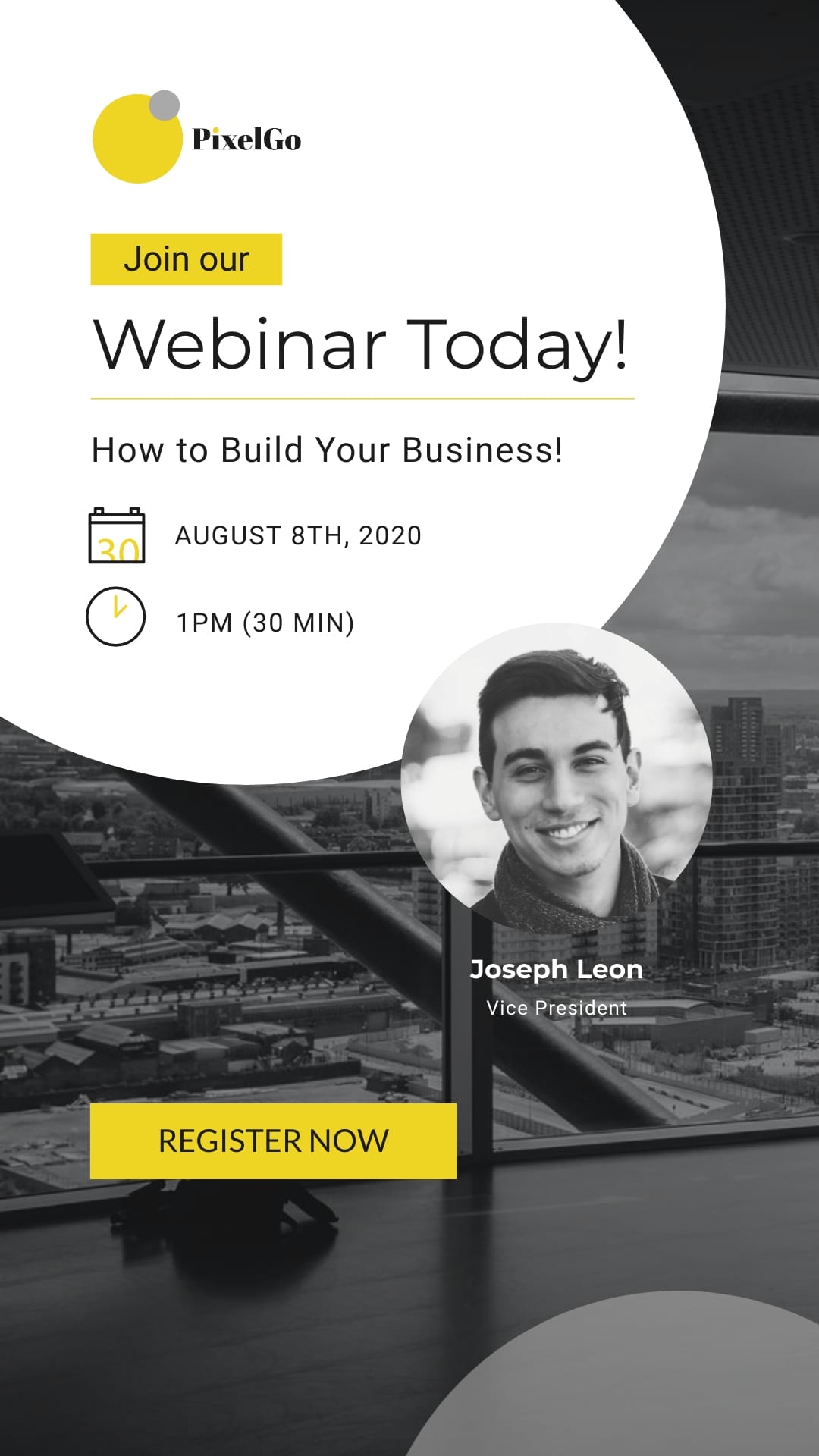 PixelGo Webinar Animated Vertical Template