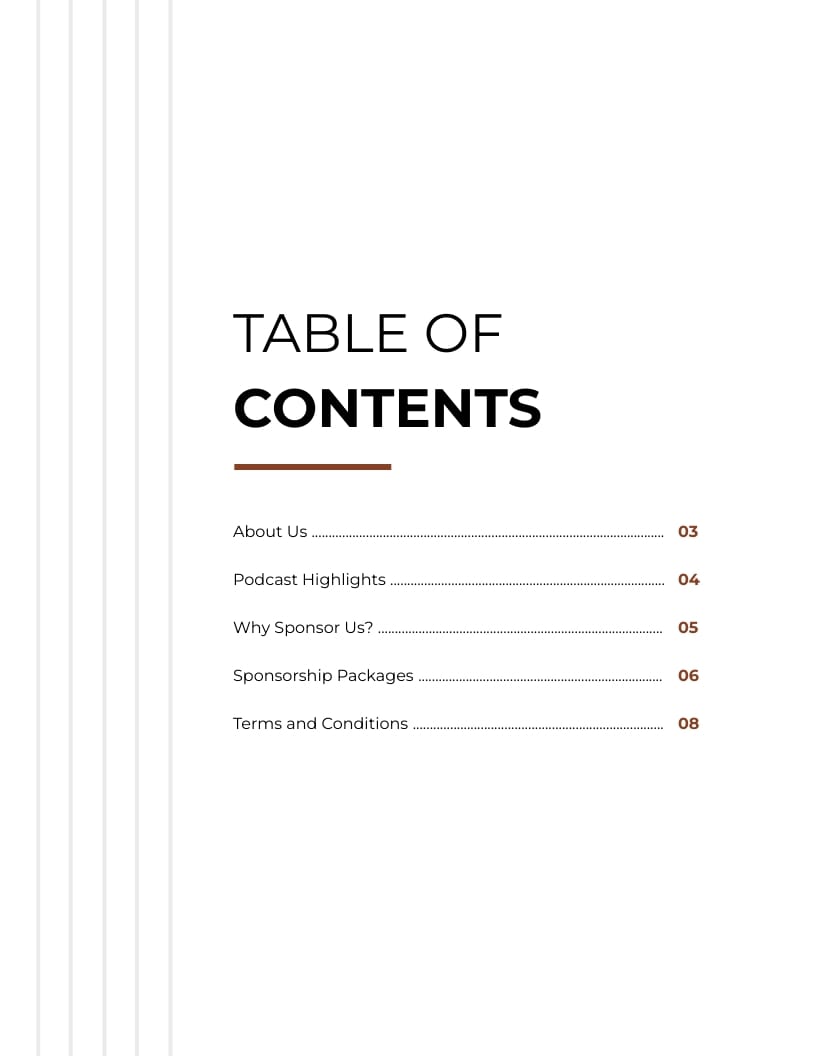 Podcast Sponsorship Packages Proposal