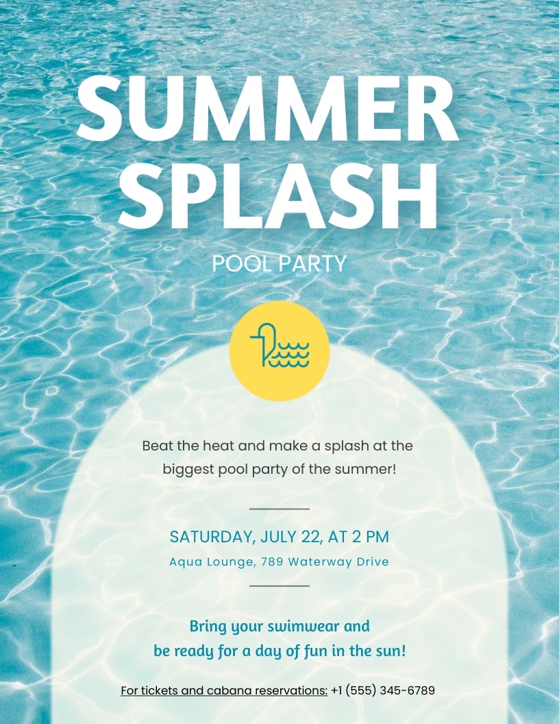 Pool Party Flyer Template