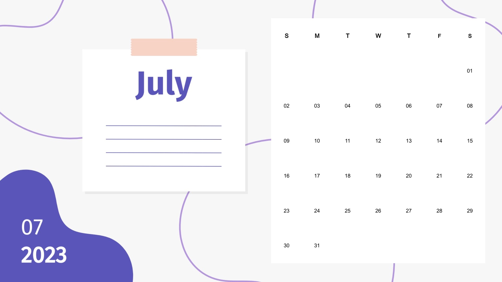 Post It Calendar Template Visme