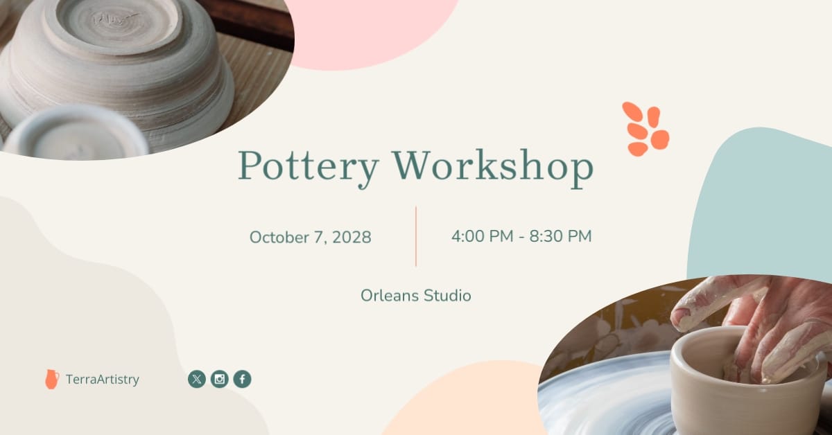 Pottery Workshop Facebook Ad Template