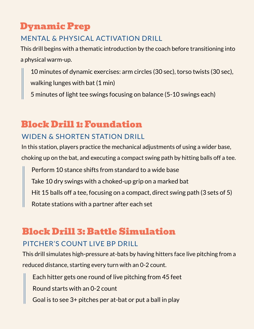 Practice Baseball Plan Template | Visme
