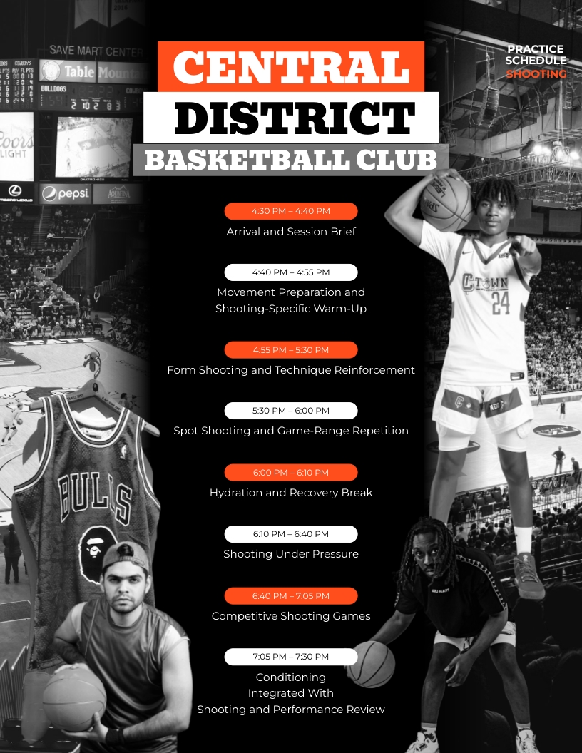 Practice Schedule Basketball Template