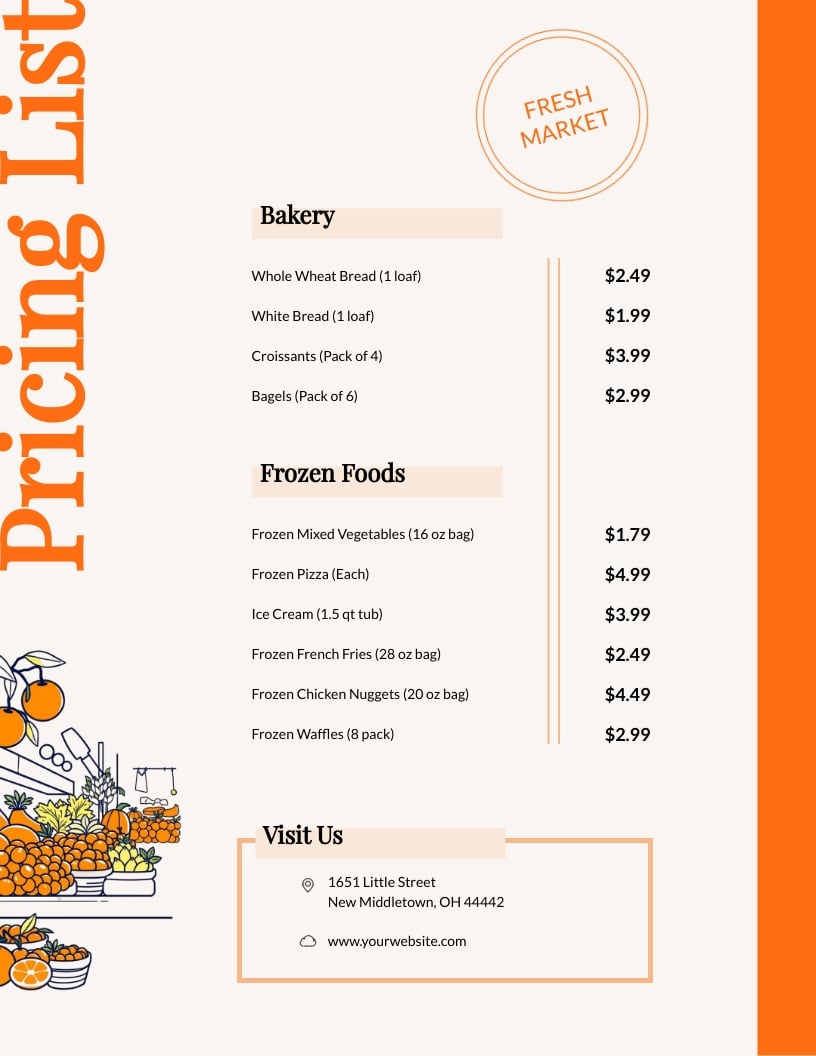 Pricing List Template | Visme