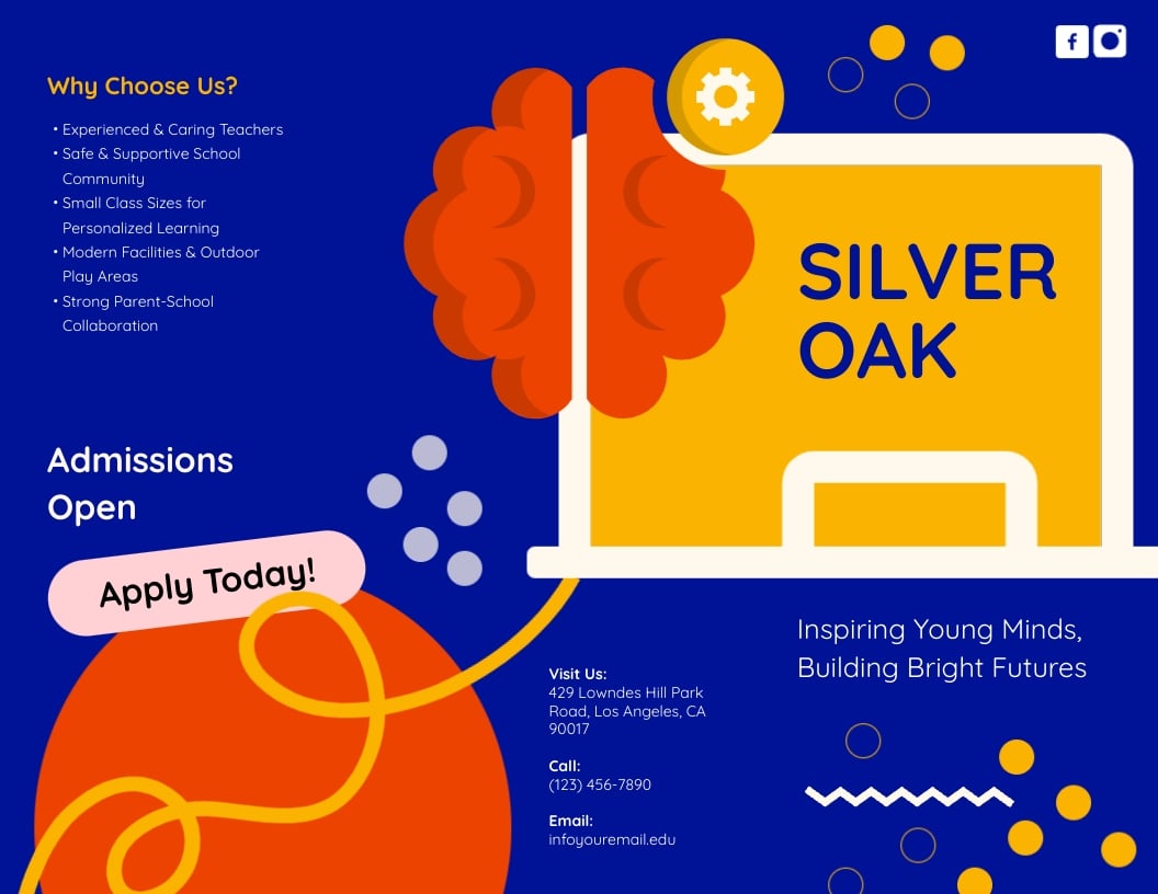 Primary School Trifold Brochure Template