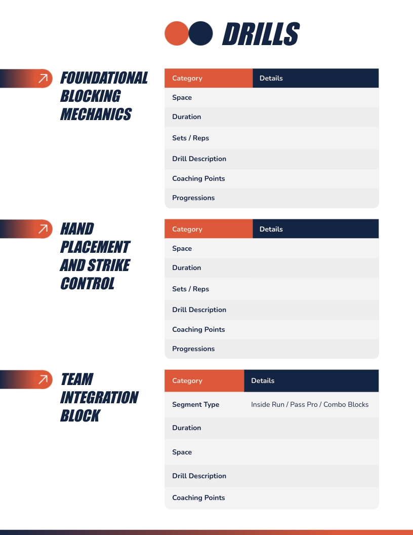 Printable Blank Football Practice Plan Template | Visme