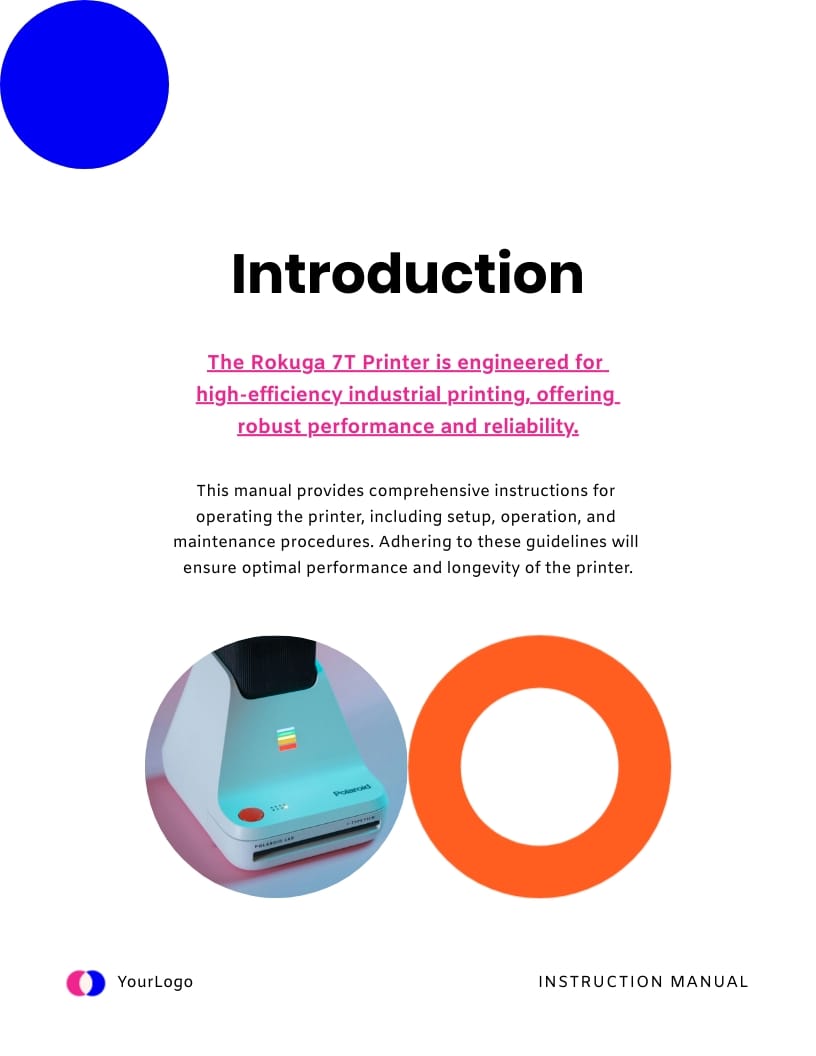 Printer Operation Instruction Manual Template - Slide 3 Printer Operation Instruction Manual Template - Slide 3