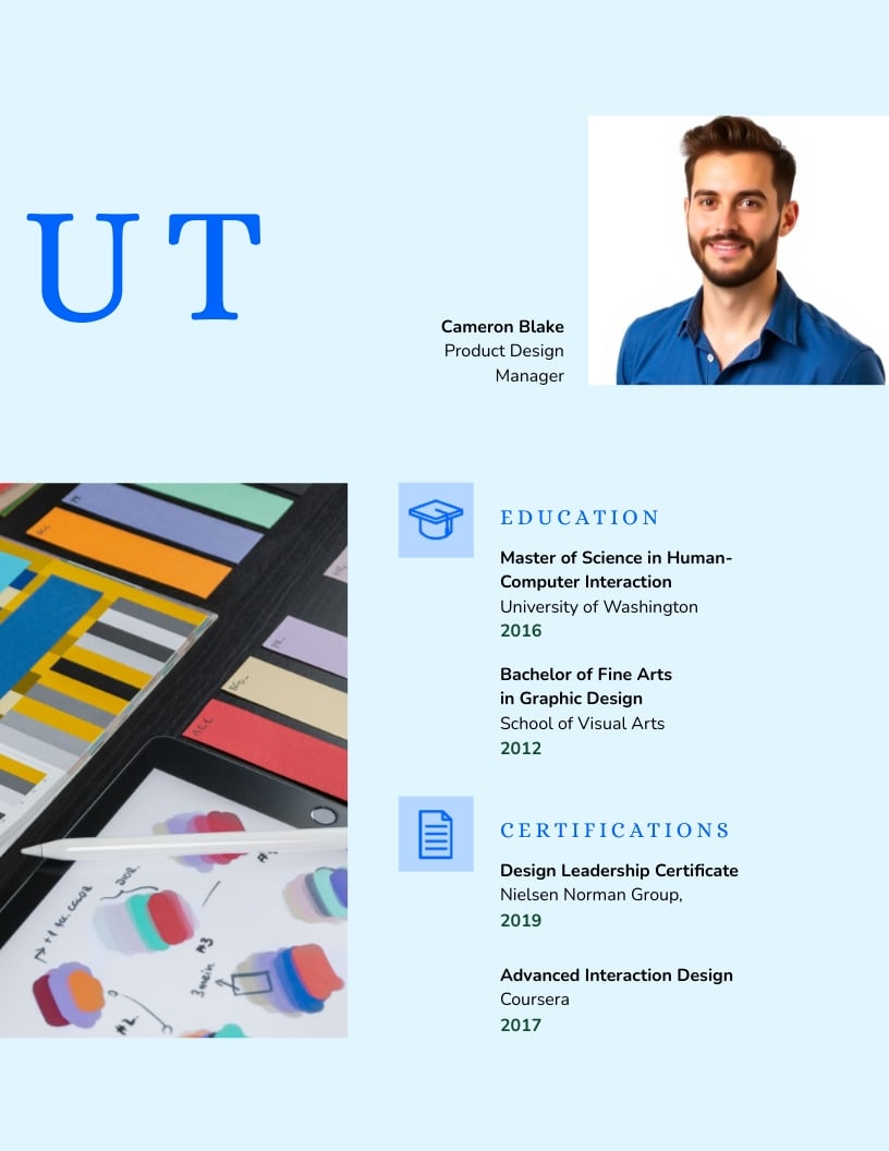 Product Design Leadership Portfolio Template - Slide 3 Product Design Leadership Portfolio Template - Slide 3