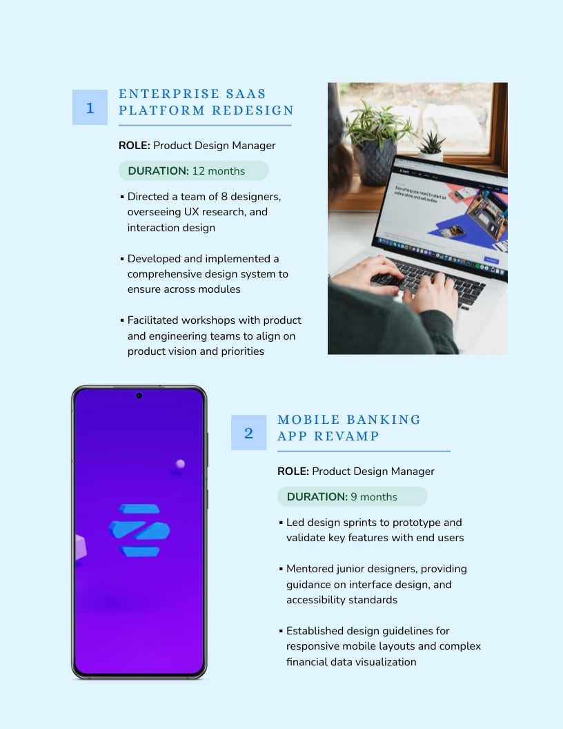 Product Design Leadership Portfolio Template - Slide 7 Product Design Leadership Portfolio Template - Slide 7
