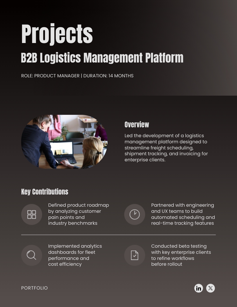 Product Manager Expertise Portfolio Template - Slide 5 Product Manager Expertise Portfolio Template - Slide 5