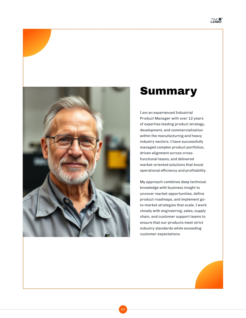 Product Manager Skill Portfolio Template - Slide 3 Product Manager Skill Portfolio Template - Slide 3