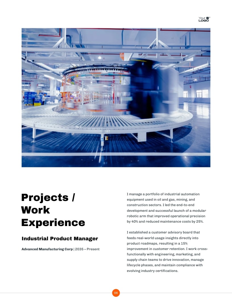 Product Manager Skill Portfolio Template - Slide 6 Product Manager Skill Portfolio Template - Slide 6