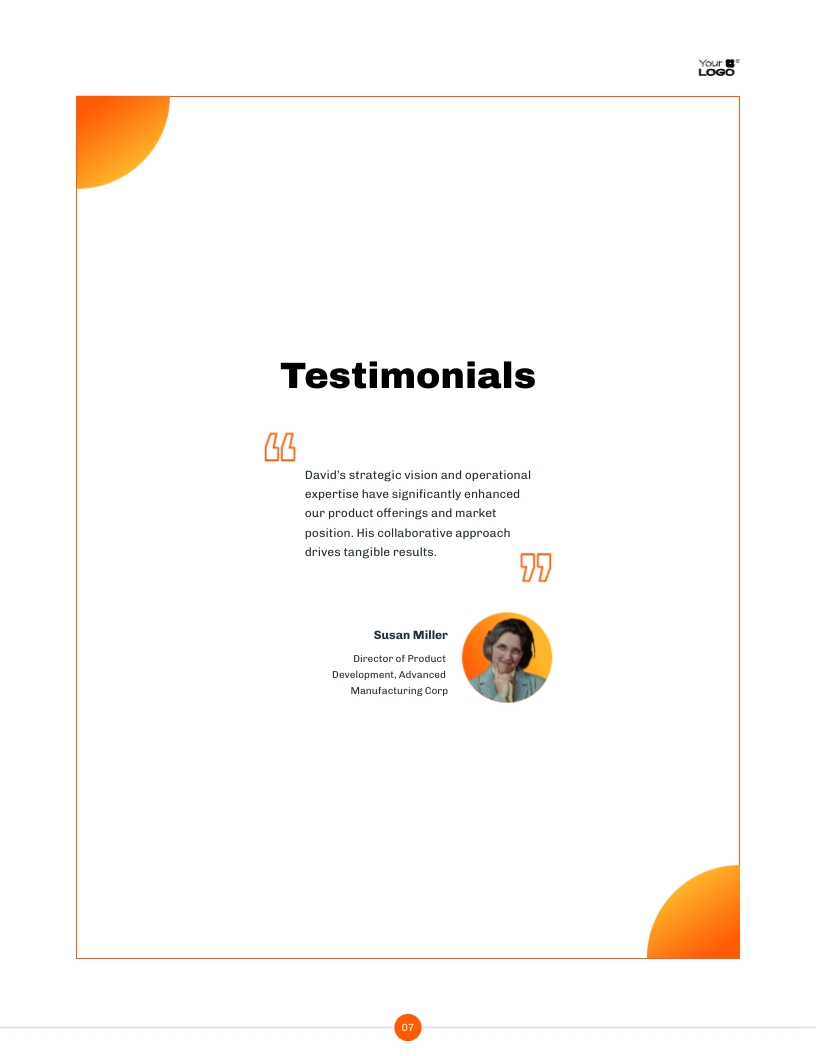Product Manager Skill Portfolio Template - Slide 7 Product Manager Skill Portfolio Template - Slide 7