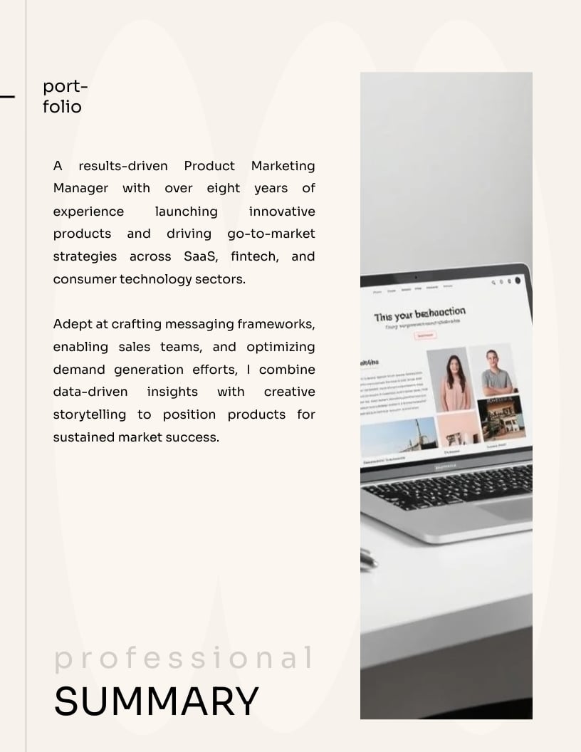 Product Marketing Manager Portfolio Template - Slide 3 Product Marketing Manager Portfolio Template - Slide 3