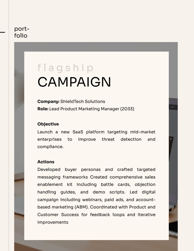 Product Marketing Manager Portfolio Template - Slide 4 Product Marketing Manager Portfolio Template - Slide 4