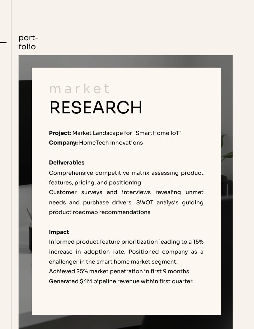 Product Marketing Manager Portfolio Template - Slide 5 Product Marketing Manager Portfolio Template - Slide 5
