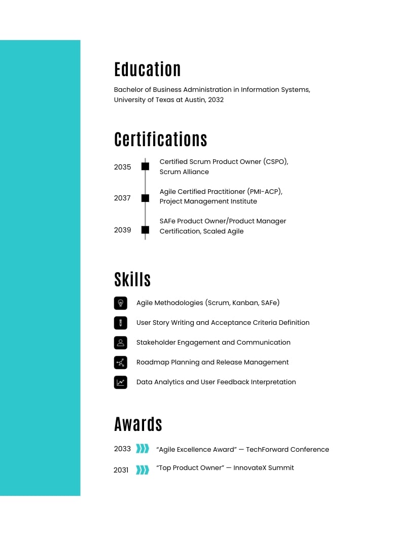 Product Owner Portfolio Template - Slide 5 Product Owner Portfolio Template - Slide 5