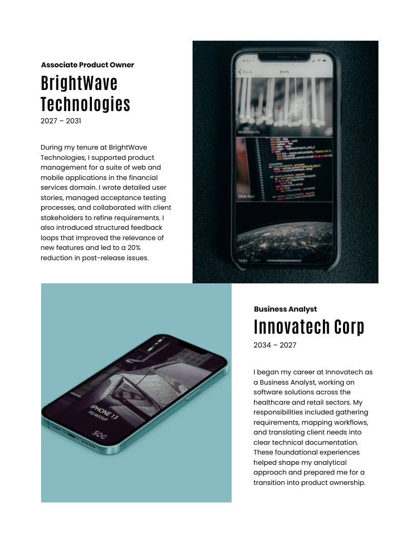 Product Owner Portfolio Template - Slide 7 Product Owner Portfolio Template - Slide 7