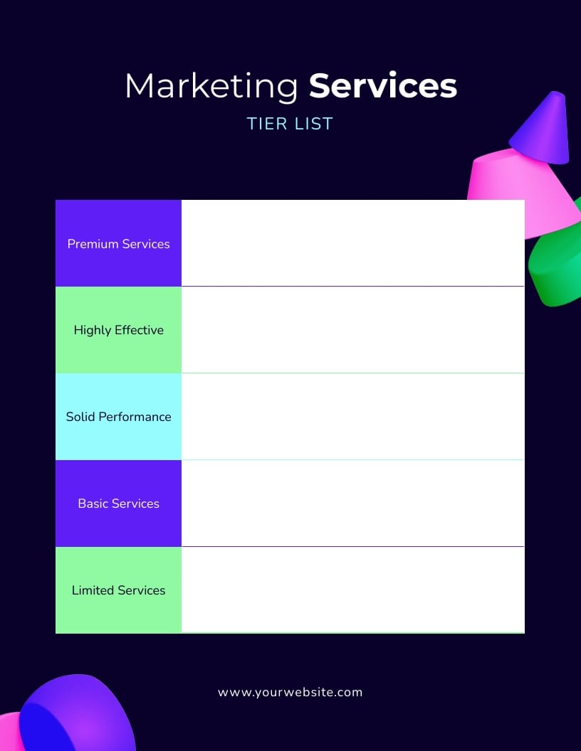 Product Price Tier List Template Product Price Tier List Template